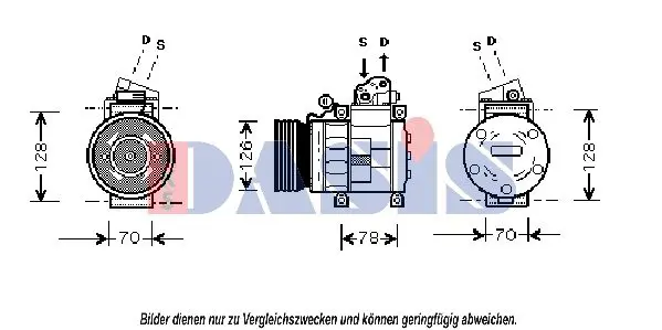 Handler.Part Compressor, air conditioning AKS DASIS 850868N 1