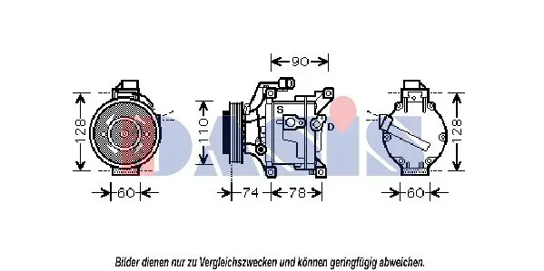 Handler.Part Compressor, air conditioning AKS DASIS 851002N 1