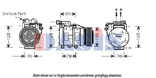 Handler.Part Compressor, air conditioning AKS DASIS 851025N 1