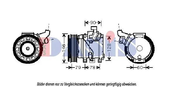 Handler.Part Compressor, air conditioning AKS DASIS 851037N 1