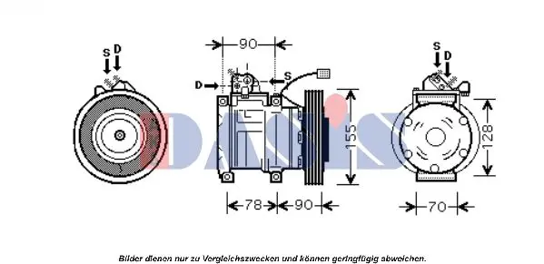 Handler.Part Compressor, air conditioning AKS DASIS 851389N 1