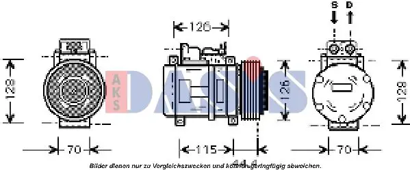 Handler.Part Compressor, air conditioning AKS DASIS 851403N 1