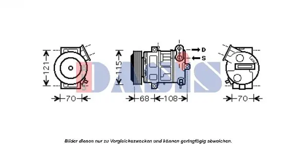 Handler.Part Compressor, air conditioning AKS DASIS 851604N 1