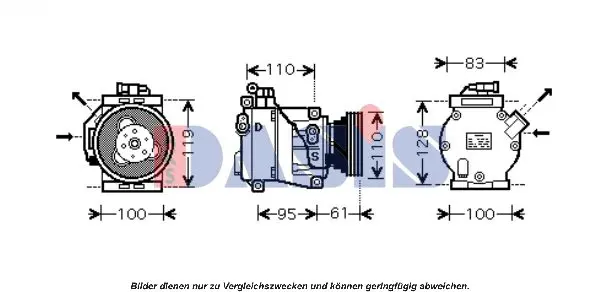 Handler.Part Compressor, air conditioning AKS DASIS 851682N 1