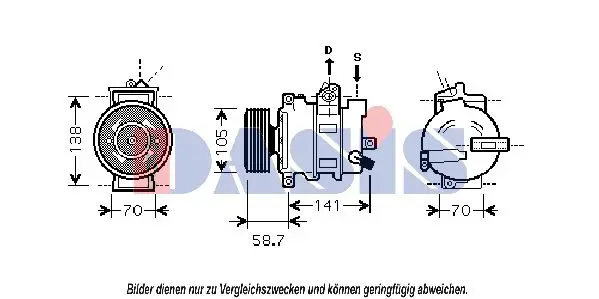 Handler.Part Compressor, air conditioning AKS DASIS 851796N 1