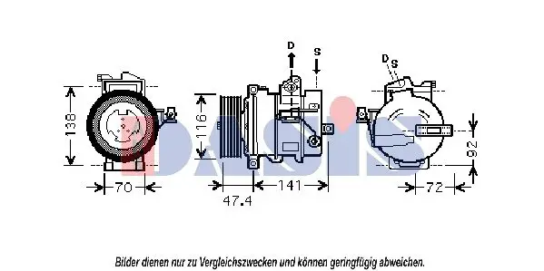 Handler.Part Compressor, air conditioning AKS DASIS 851802N 1