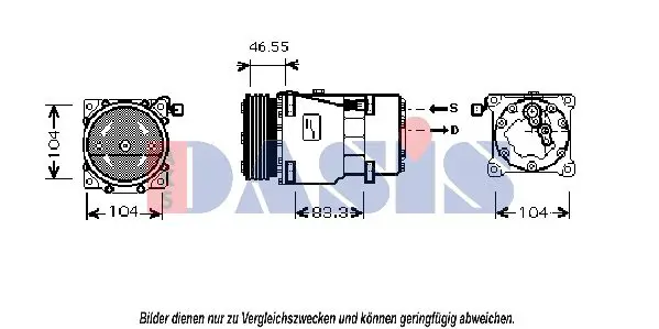 Handler.Part Compressor, air conditioning AKS DASIS 851818N 1