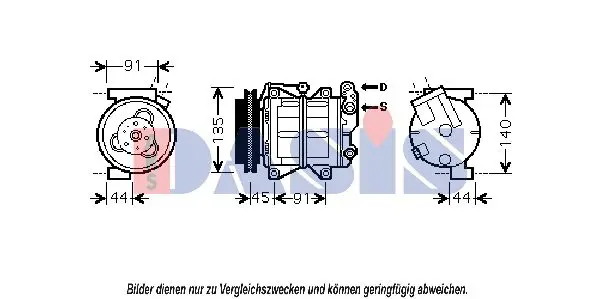 Handler.Part Compressor, air conditioning AKS DASIS 851824N 1