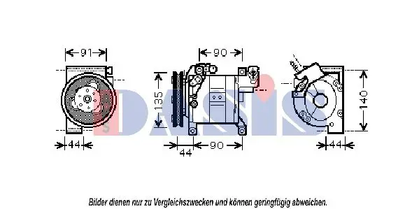 Handler.Part Compressor, air conditioning AKS DASIS 851828N 1