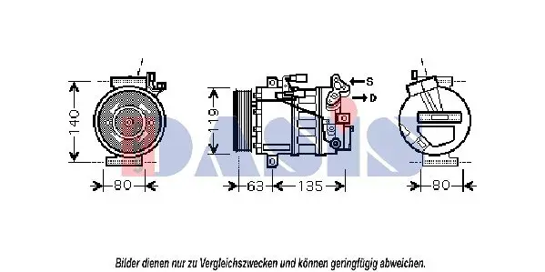 Handler.Part Compressor, air conditioning AKS DASIS 851878N 1