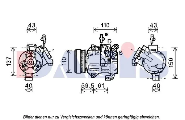 Handler.Part Compressor, air conditioning AKS DASIS 852616N 1