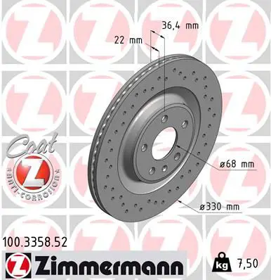 Handler.Part Brake disc ZIMMERMANN 100335852 1