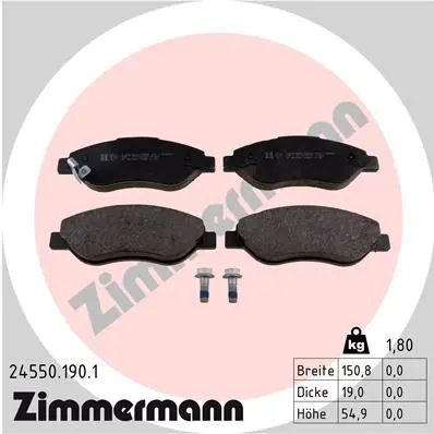 Handler.Part Brake pad set, disc brake ZIMMERMANN 245501901 1