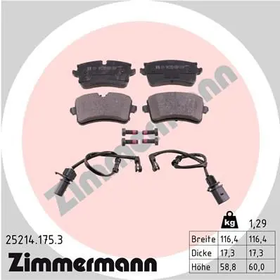 Handler.Part Brake pad set, disc brake ZIMMERMANN 252141753 1