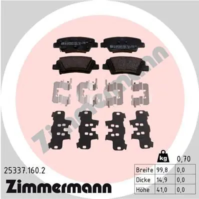 Handler.Part Brake pad set, disc brake ZIMMERMANN 253371602 1