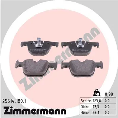 Handler.Part Brake pad set, disc brake ZIMMERMANN 255141801 1