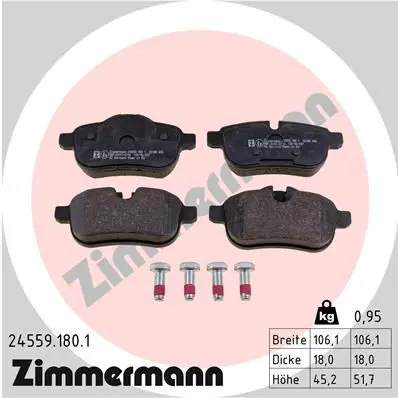 Handler.Part Brake pad set, disc brake ZIMMERMANN 245591801 1