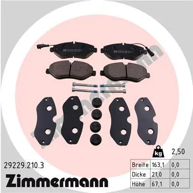 Handler.Part Brake pad set, disc brake ZIMMERMANN 292292103 1