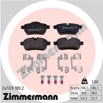 Handler.Part Brake pad set, disc brake ZIMMERMANN 245591802 1