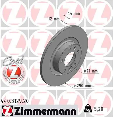 Handler.Part Brake disc ZIMMERMANN 440312920 1