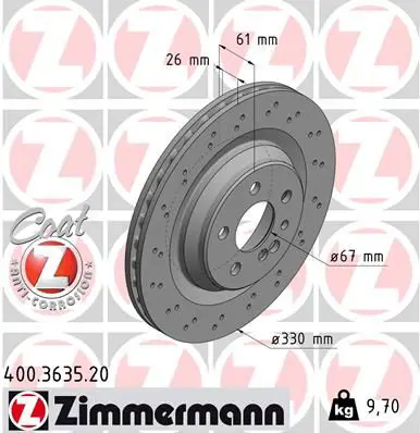 Handler.Part Brake disc ZIMMERMANN 400363520 1