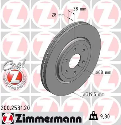 Handler.Part Brake disc ZIMMERMANN 200253120 1