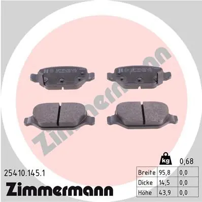 Handler.Part Brake pad set, disc brake ZIMMERMANN 254101451 1