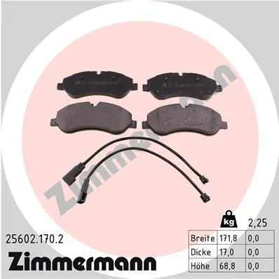 Handler.Part Brake pad set, disc brake ZIMMERMANN 256021702 1