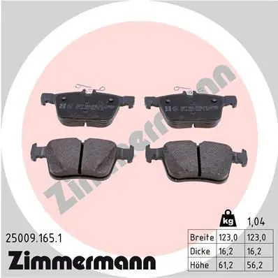 Handler.Part Brake pad set, disc brake ZIMMERMANN 250091651 1