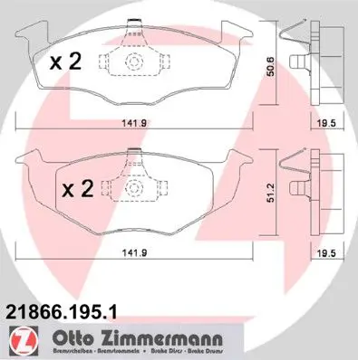 Handler.Part Brake pad set, disc brake ZIMMERMANN 218661951 1