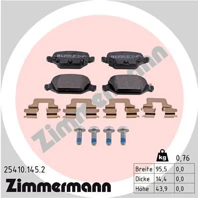 Handler.Part Brake pad set, disc brake ZIMMERMANN 254101452 1