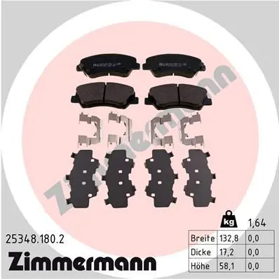 Handler.Part Brake pad set, disc brake ZIMMERMANN 253481802 1