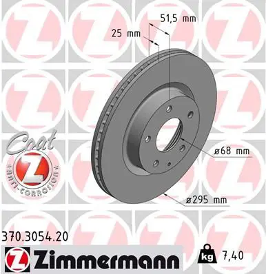 Handler.Part Brake disc ZIMMERMANN 370305420 1