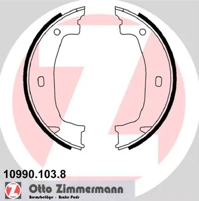 Handler.Part Brake shoe set, parking brake ZIMMERMANN 109901038 1