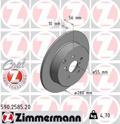 Handler.Part Brake disc ZIMMERMANN 590258520 1