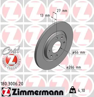 Handler.Part Brake disc ZIMMERMANN 180300620 1