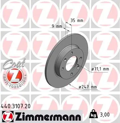 Handler.Part Brake disc ZIMMERMANN 440310720 1