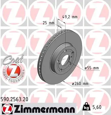 Handler.Part Brake disc ZIMMERMANN 590256320 1