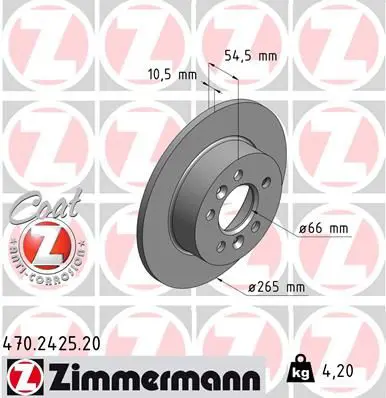 Handler.Part Brake disc ZIMMERMANN 470242520 1