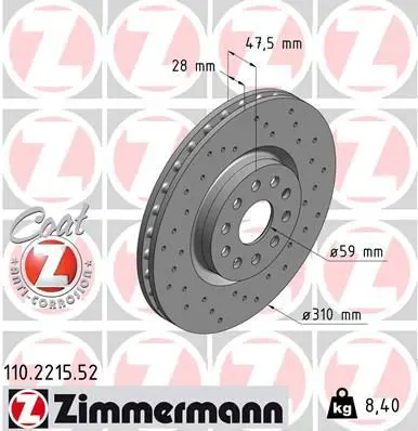 Handler.Part Brake disc ZIMMERMANN 110221552 1