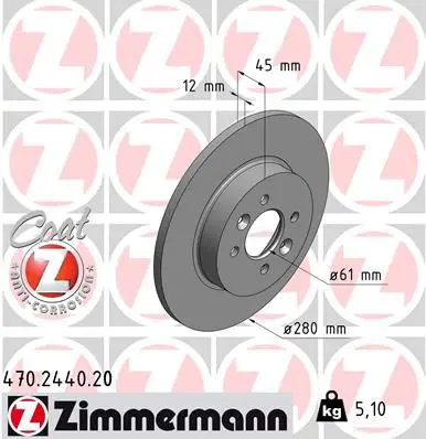 Handler.Part Brake disc ZIMMERMANN 470244020 1