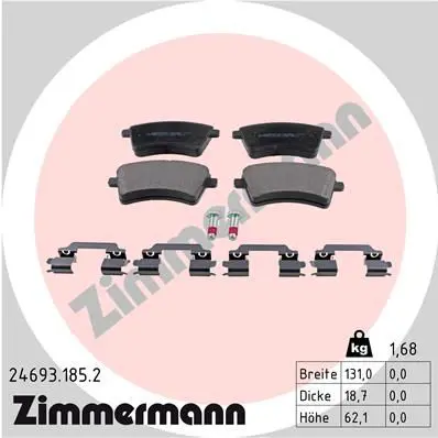 Handler.Part Brake pad set, disc brake ZIMMERMANN 246931852 1