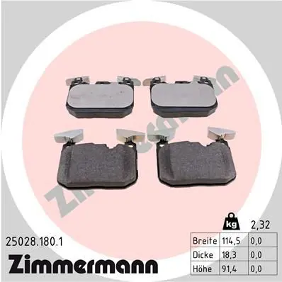 Handler.Part Brake pad set, disc brake ZIMMERMANN 250281801 1