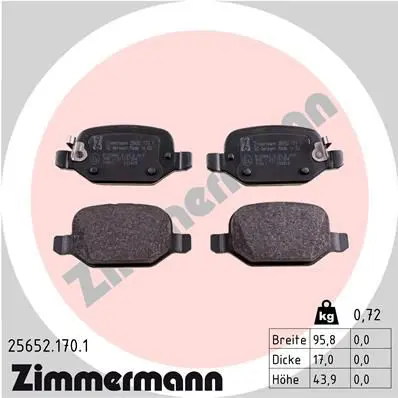 Handler.Part Brake pad set, disc brake ZIMMERMANN 256521701 1