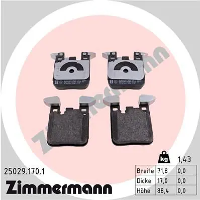 Handler.Part Brake pad set, disc brake ZIMMERMANN 250291701 1