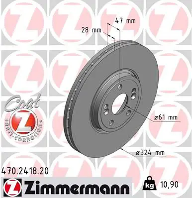 Handler.Part Brake disc ZIMMERMANN 470241820 1