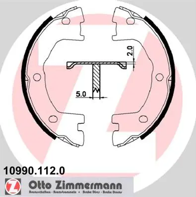 Handler.Part Brake shoe set, parking brake ZIMMERMANN 109901120 1