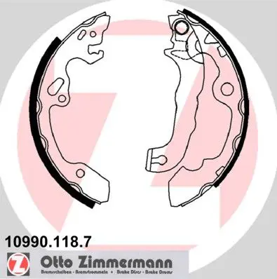 Handler.Part Brake shoe set ZIMMERMANN 109901187 1