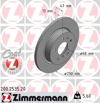 Handler.Part Brake disc ZIMMERMANN 200253520 1