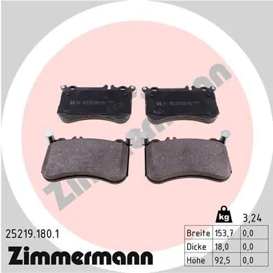 Handler.Part Brake pad set, disc brake ZIMMERMANN 252191801 1